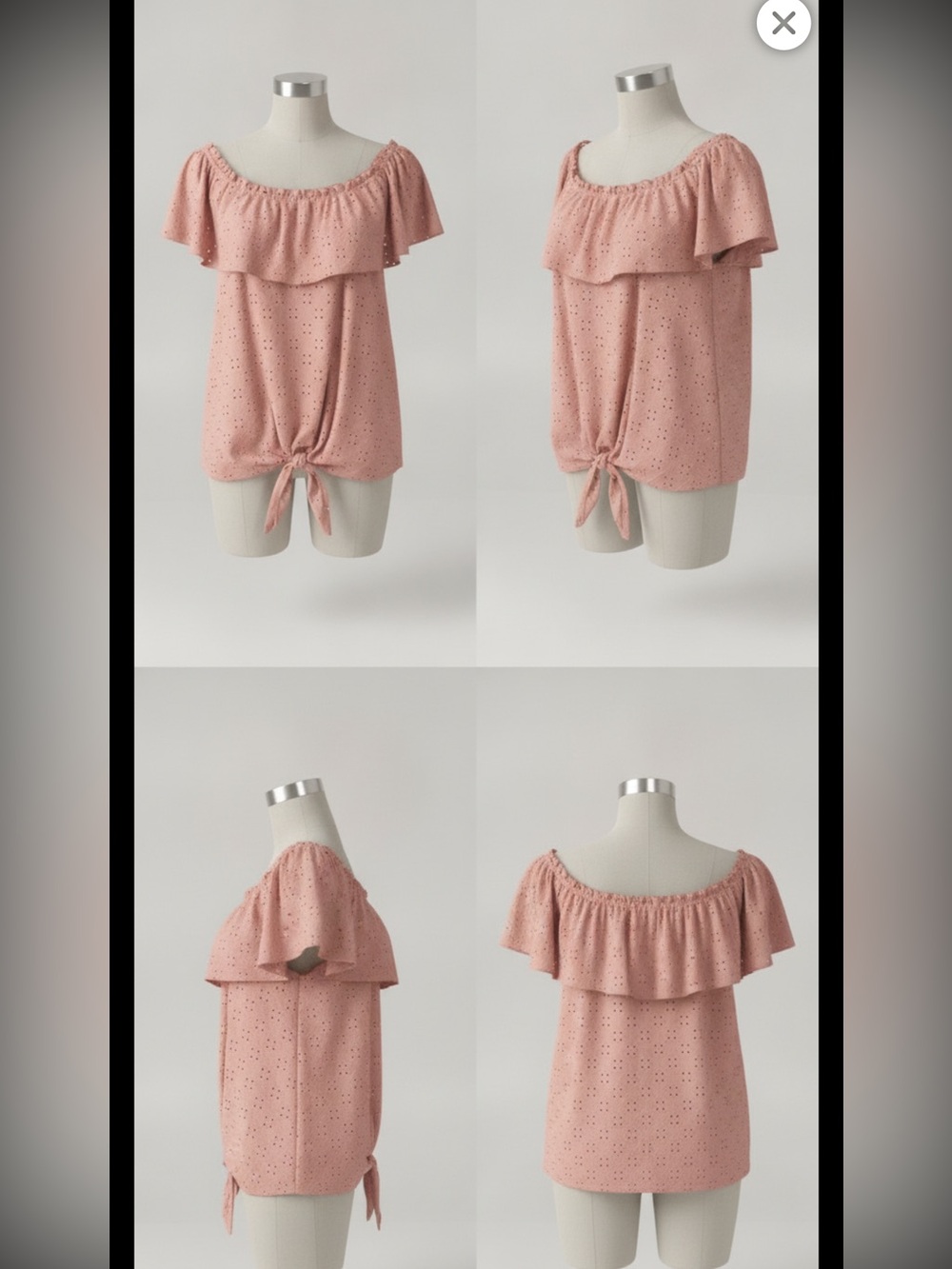 Pink Off-Shoulder Ruffle Top - Picture 2 of 4